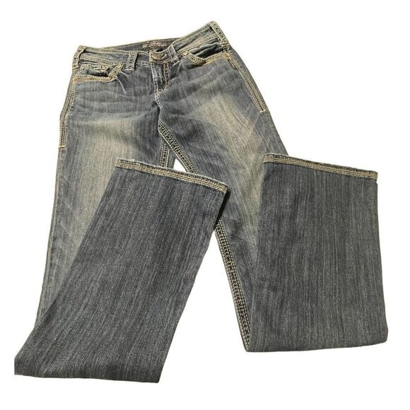 Silver Suki Surplus Women's Jeans Sz W27/L34 Back Flap Pockets Thick‎ Thr… - Picture 2 of 12